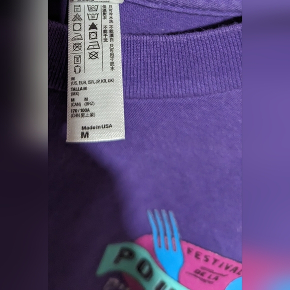 American Apparel Purple Festival de la Poutine T-shirt - Picture 3 of 5